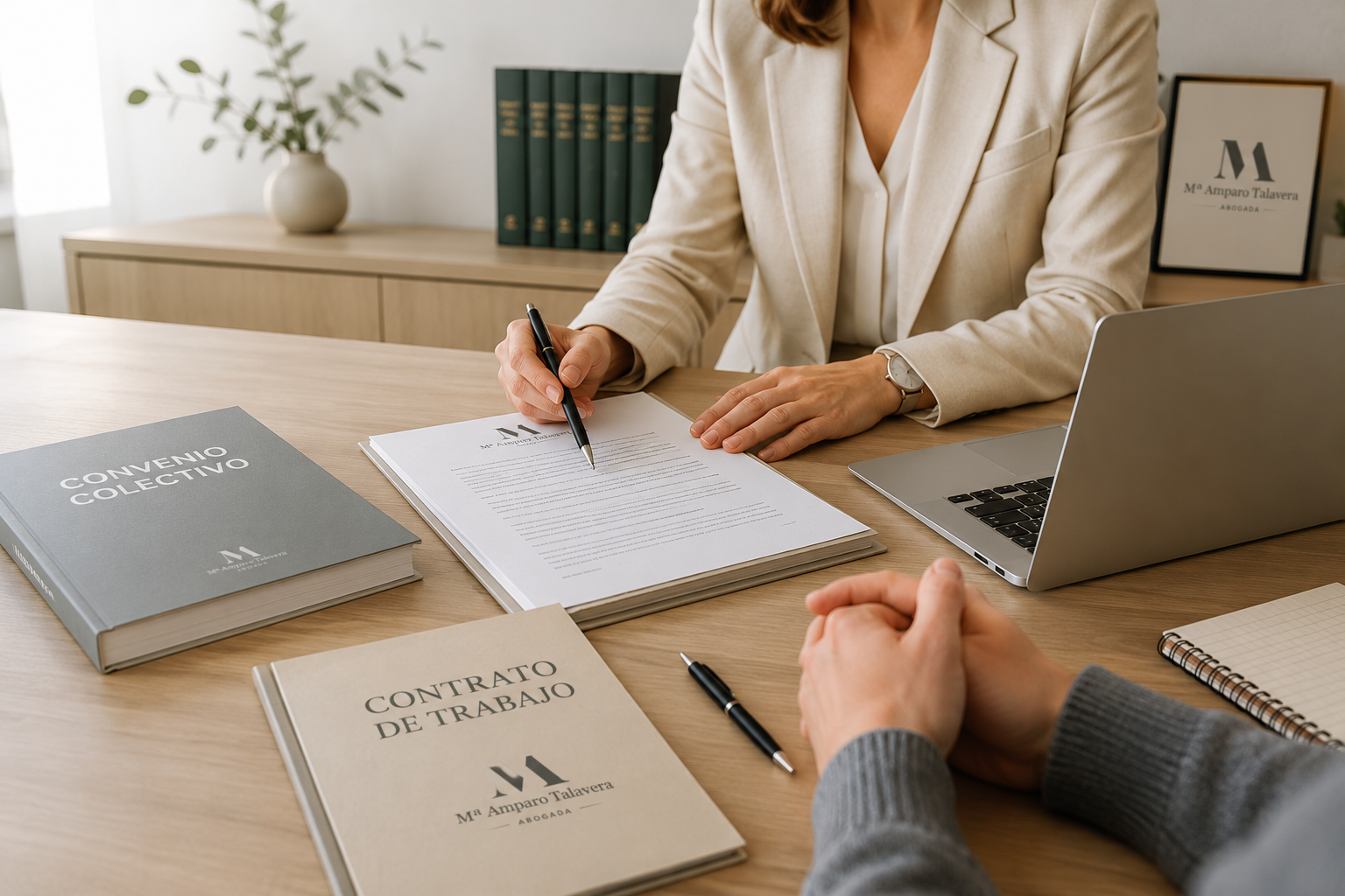 Abogada de Derecho Laboral asesorando a un cliente en una consulta laboral en Algemesí