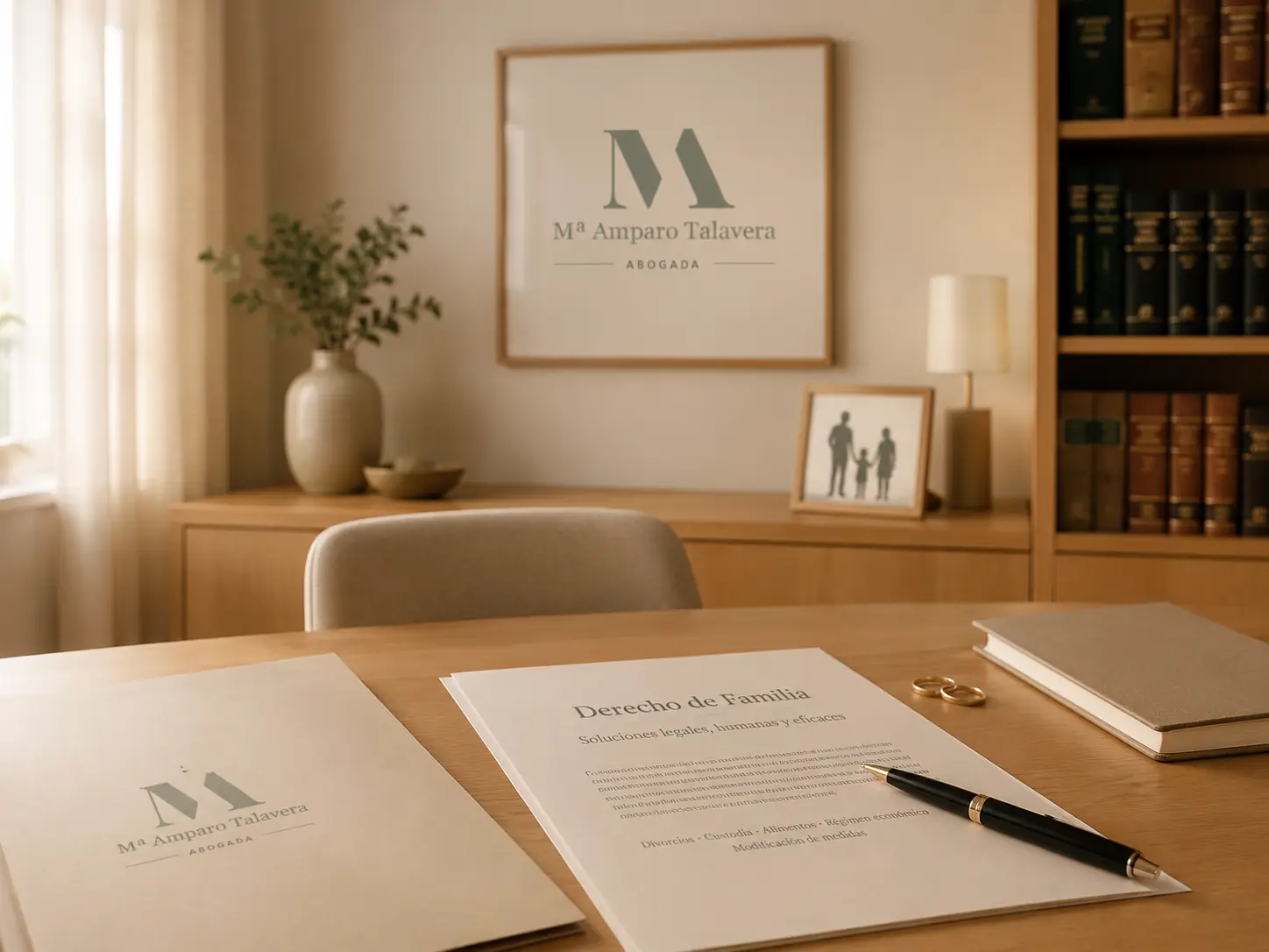 Mesa preparada para una consulta de Derecho de Familia en MATalavera Abogados